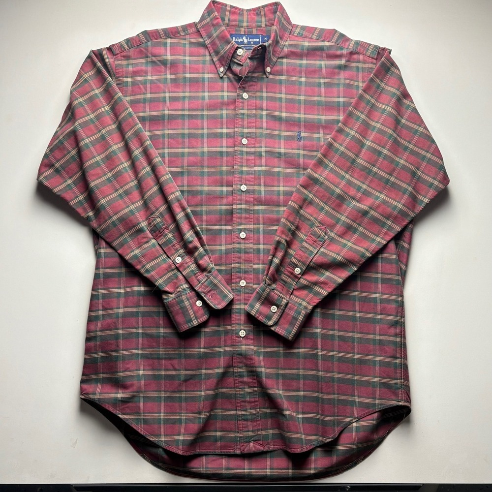 Ralph Lauren Men's Plaid Button Down Shirt Long Sleeve Classic Fit Size M